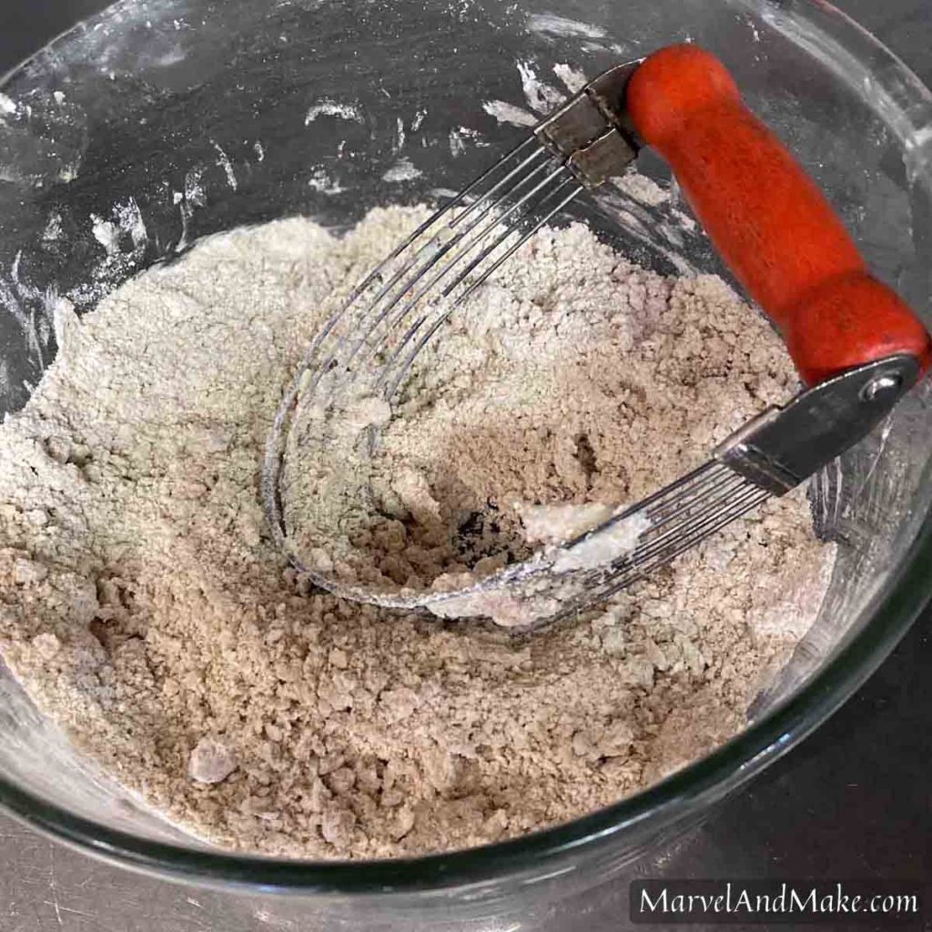 Pastry Blender, crumbly dough - Biscuits Loaded with Sausage and Cheese: the Perfect Healthy Breakfast from Marvel & Make at marvelandmake.com