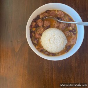 Beans and Rice with Sausage by Marvel & Make at Marvelandmake.com