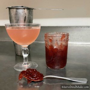 Strawberry Rhubarb Jam Cocktail from Marvel & Make at marvelandmake.com