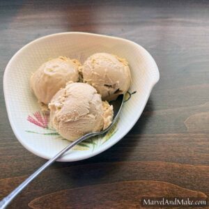 Vanilla Custard Ice Cream made from raw milk and eggs from Marvel & Make at marvelandmake.com