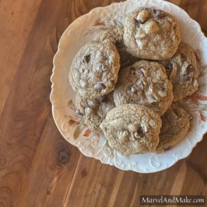 Chocolate Chip Cookies made from home ground flour by Marvel & Make at Marvelandmake.com