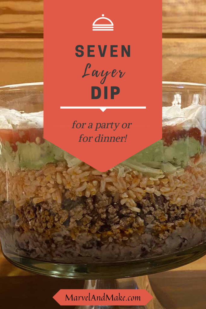 Seven Layer Taco Bean Dip from Marvel & Make at marvelandmake.com