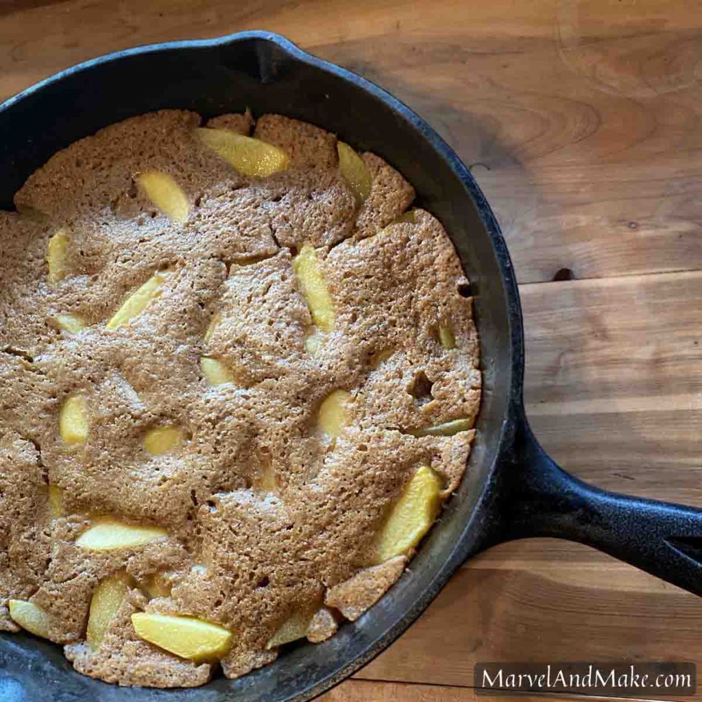 Homemade Peach Cobbler from home ground whole wheat flour by Marvel & Make at marvelandmake.com