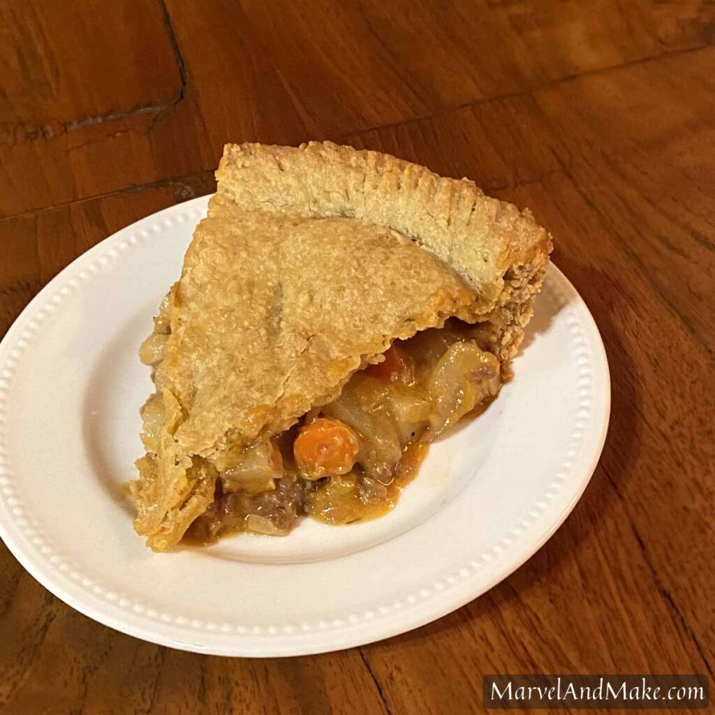 Savory Beef Pie by Marvel & Make at marvelandmake.com