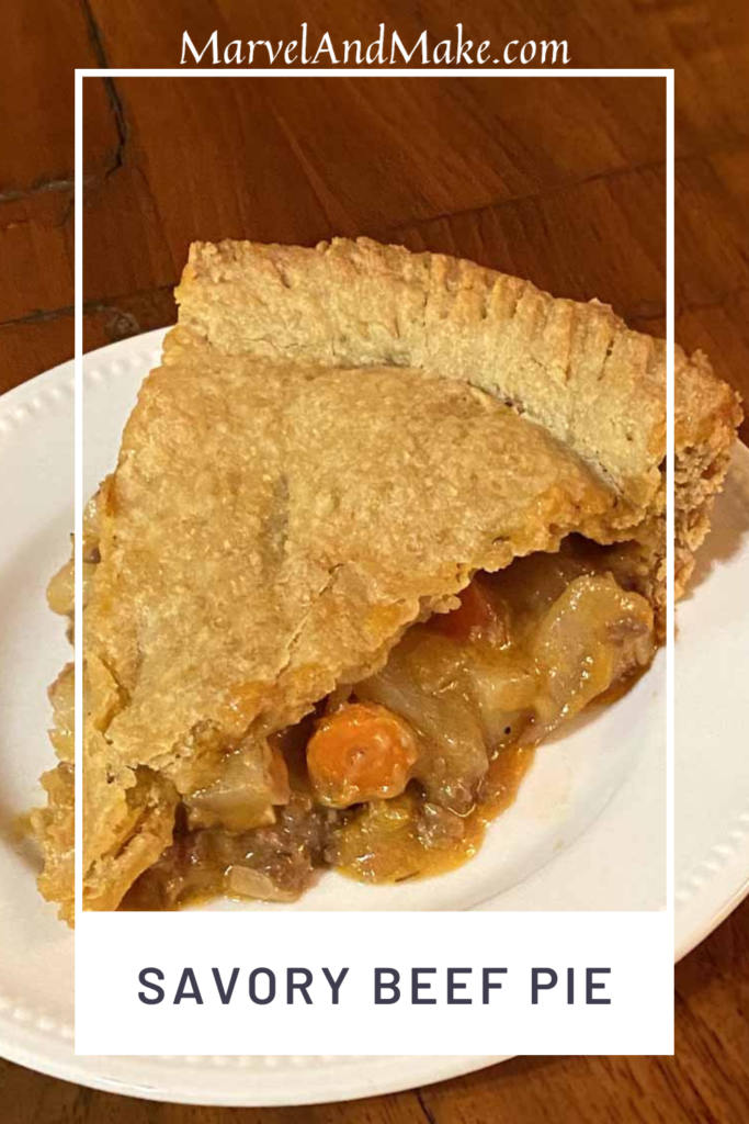 Savory Beef Pie by Marvel & Make at marvelandmake.com