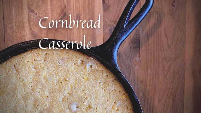 Cornbread Casserole from home ground corn and flour by Marvel & Make at marvelandmake.com