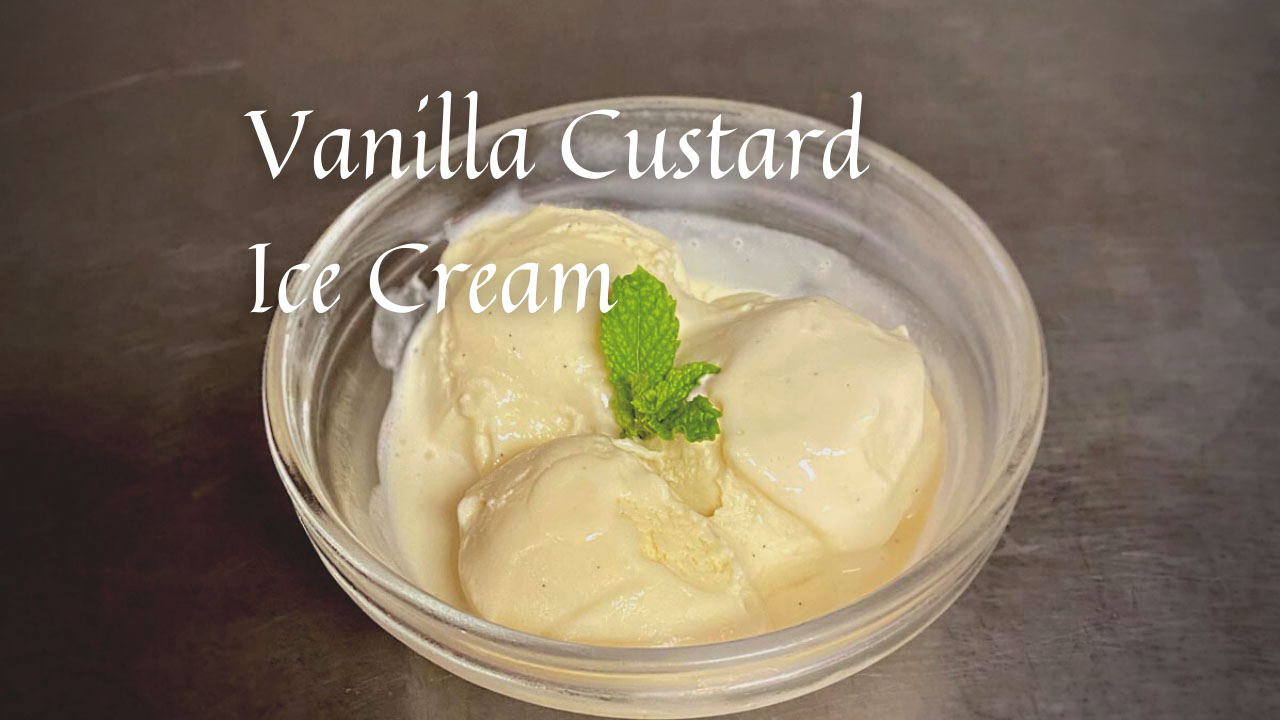 Vanilla Custard Ice Cream made from raw milk and eggs from Marvel & Make at marvelandmake.com