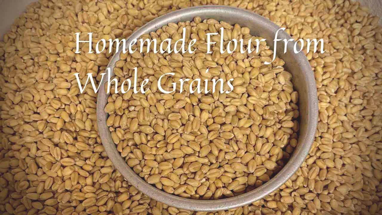 Homemade flour from whole grains milled at home from Marvel & Make at www.marvelandmake.com