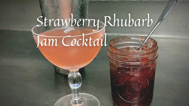 Strawberry Rhubarb Jam Cocktail from Marvel & Make at marvelandmake.com