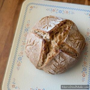 Artisan Sourdough Bread with Fresh Milled Wheat by Marvel & Make at Marvelandmake.com